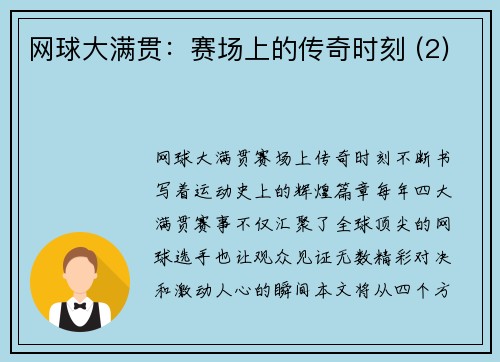 网球大满贯：赛场上的传奇时刻 (2)